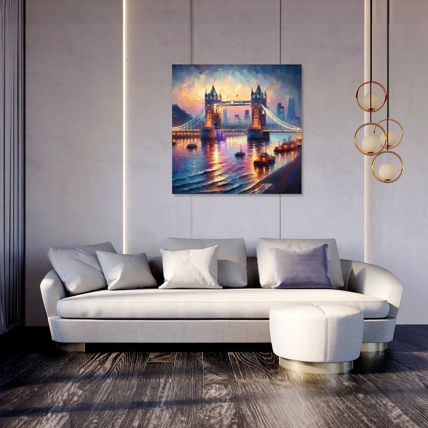 London Tower Bridge Twilight Impression Canvas