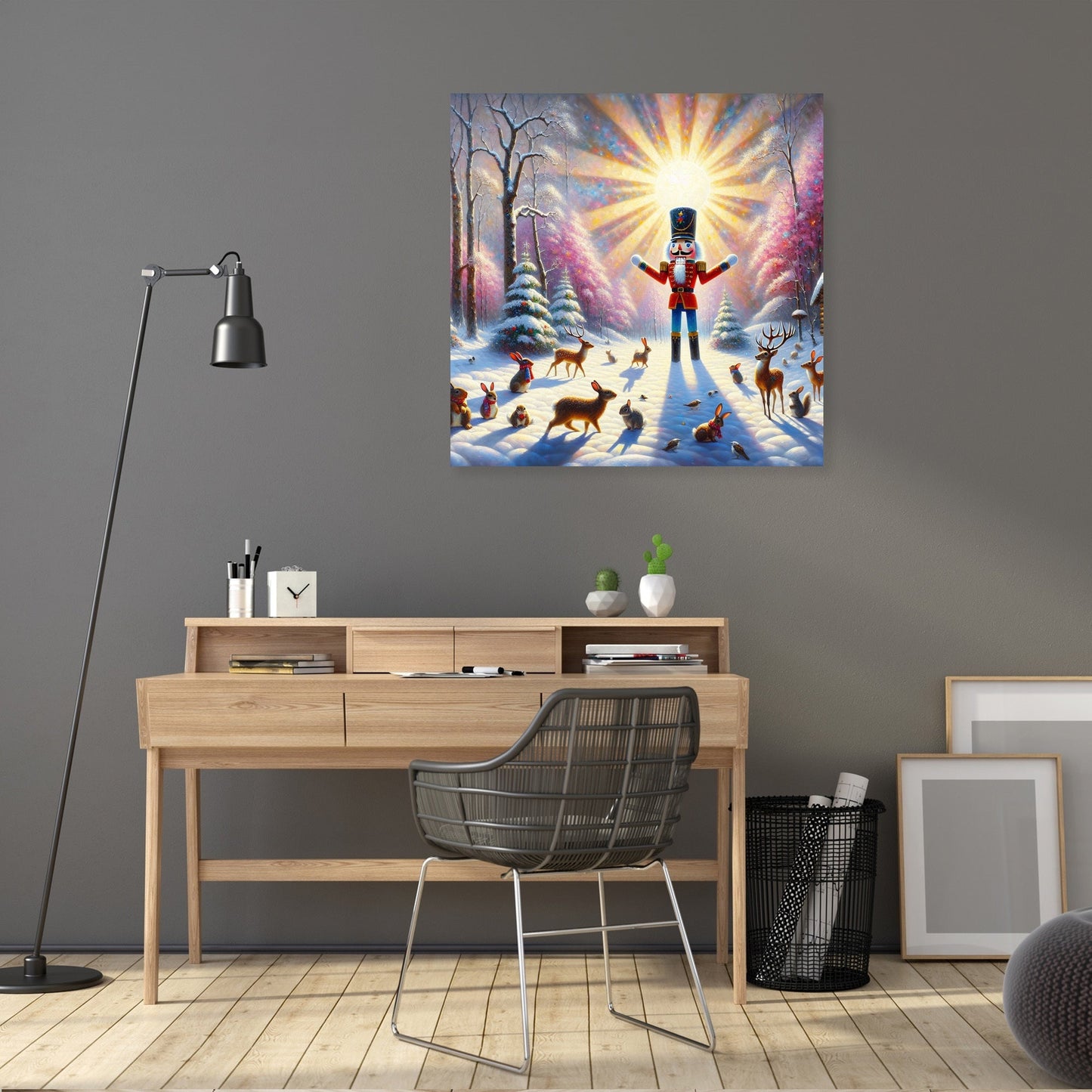 Nutcracker's Festive Woodland Canvas