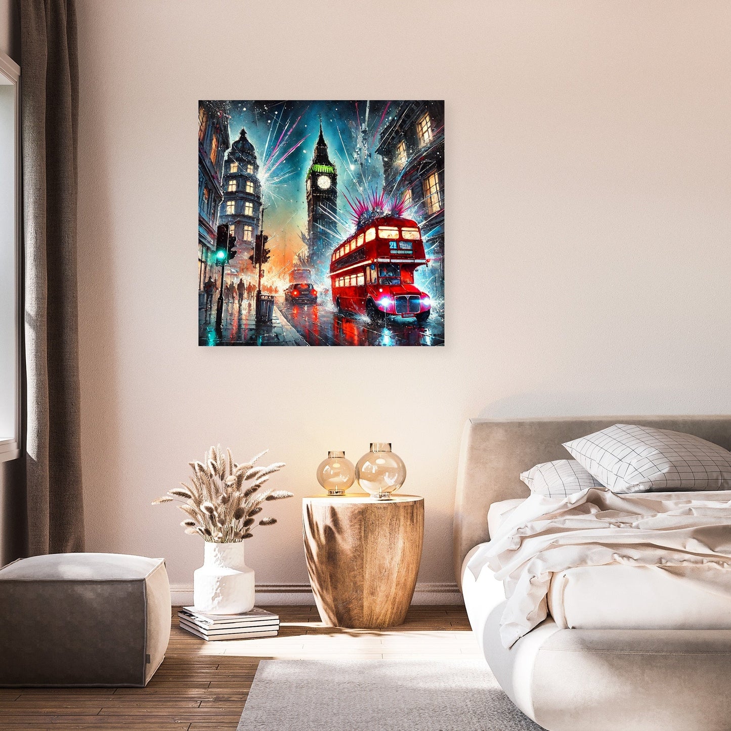 Neon Chaos London Canvas