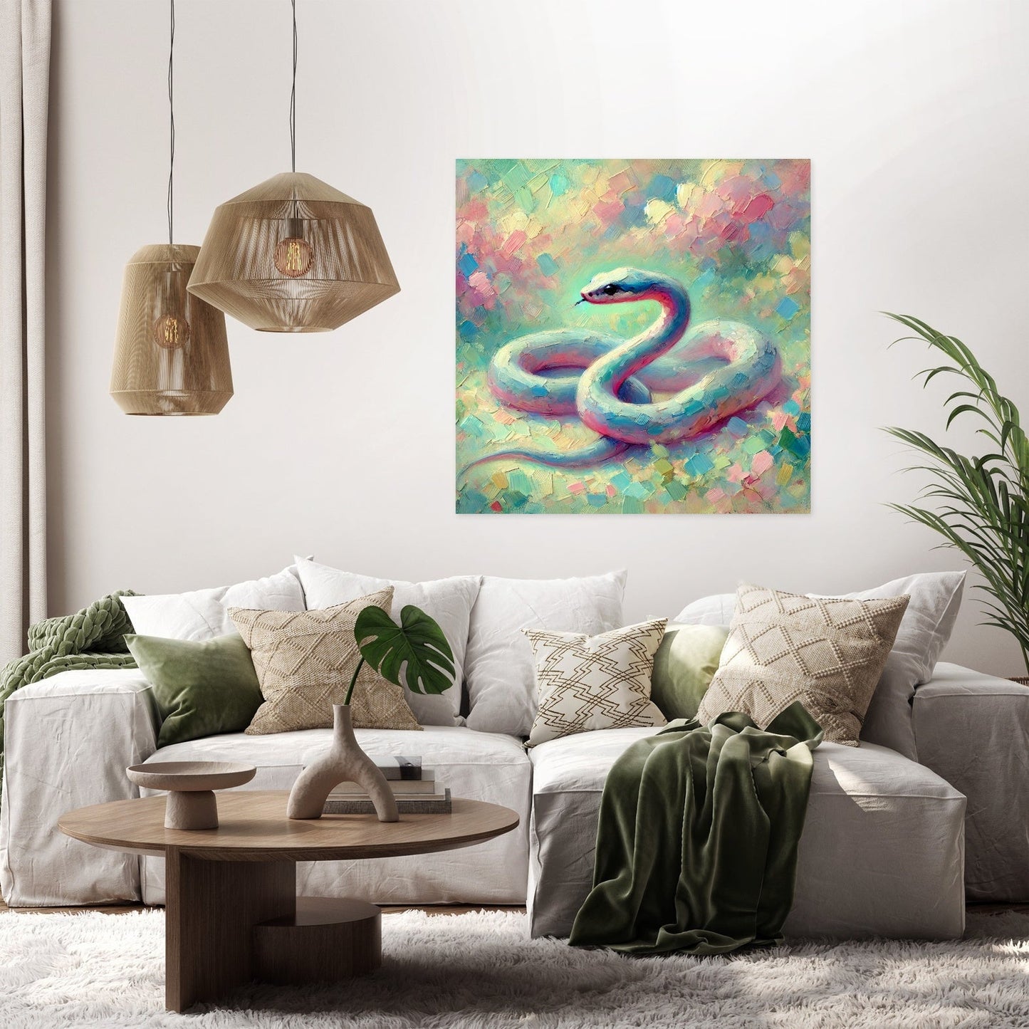 Pastel Snake Canvas