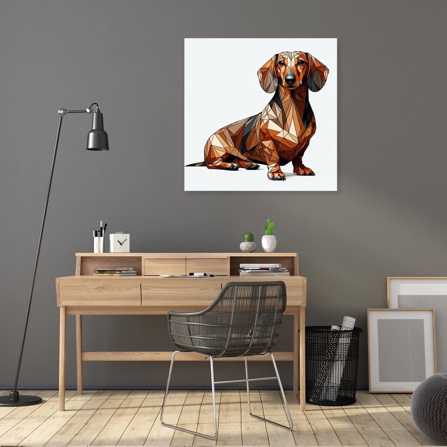 Geometric Dachshund Canvas