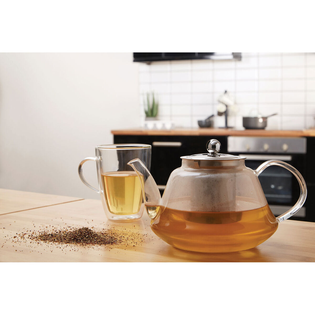 High Borosilicate Curved 1200Ml Teapot