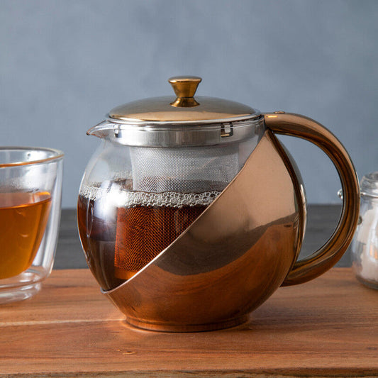Stainless Steel Teapot with Copper Finished Infuser | Fuso