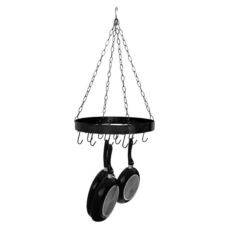 Valen Matt Black Round Hanging Rack
