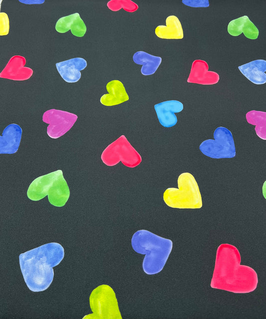 Love Heart Lightweight Crepe Fabric 160GSM Non Stretch