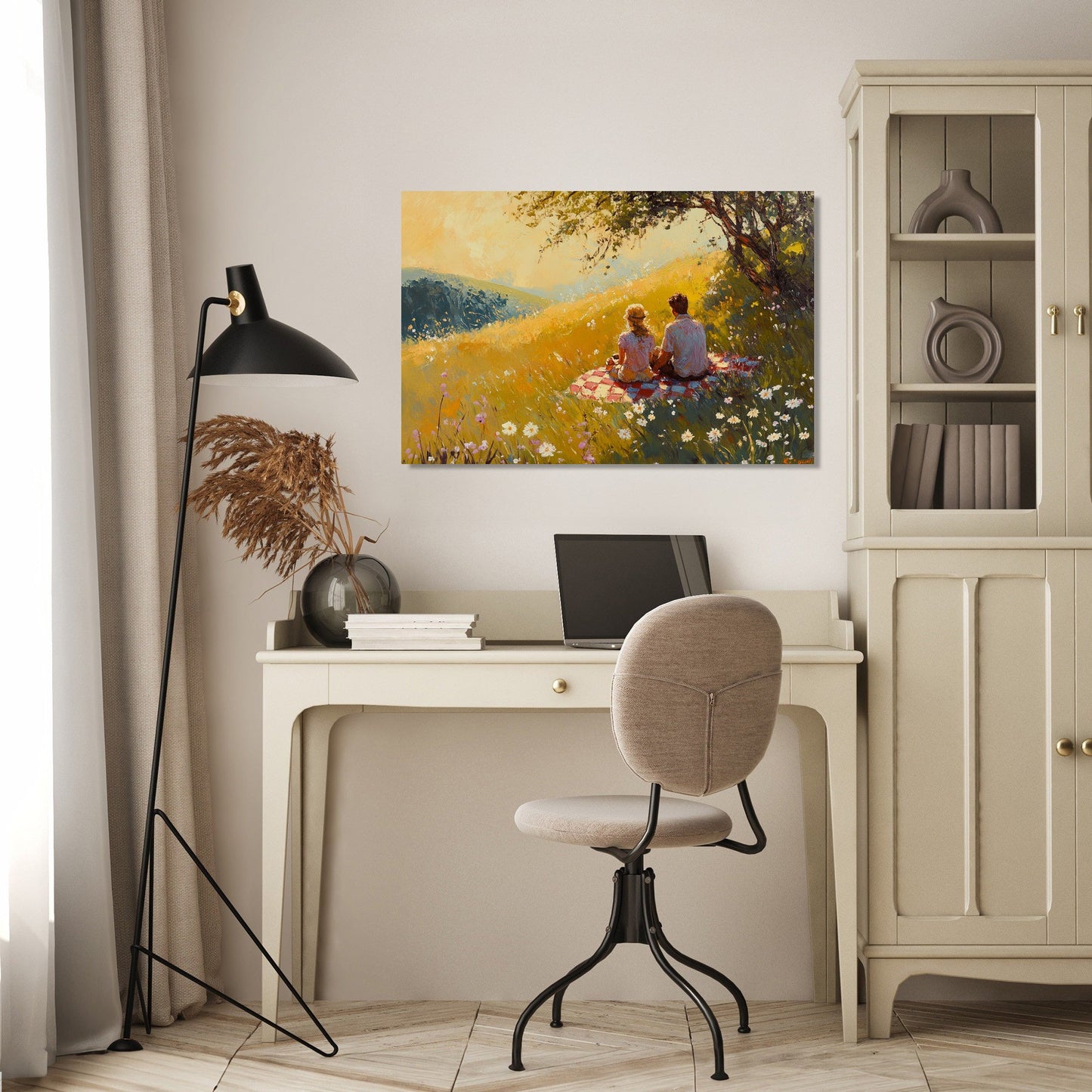 Romantic Meadow Picnic Canvas