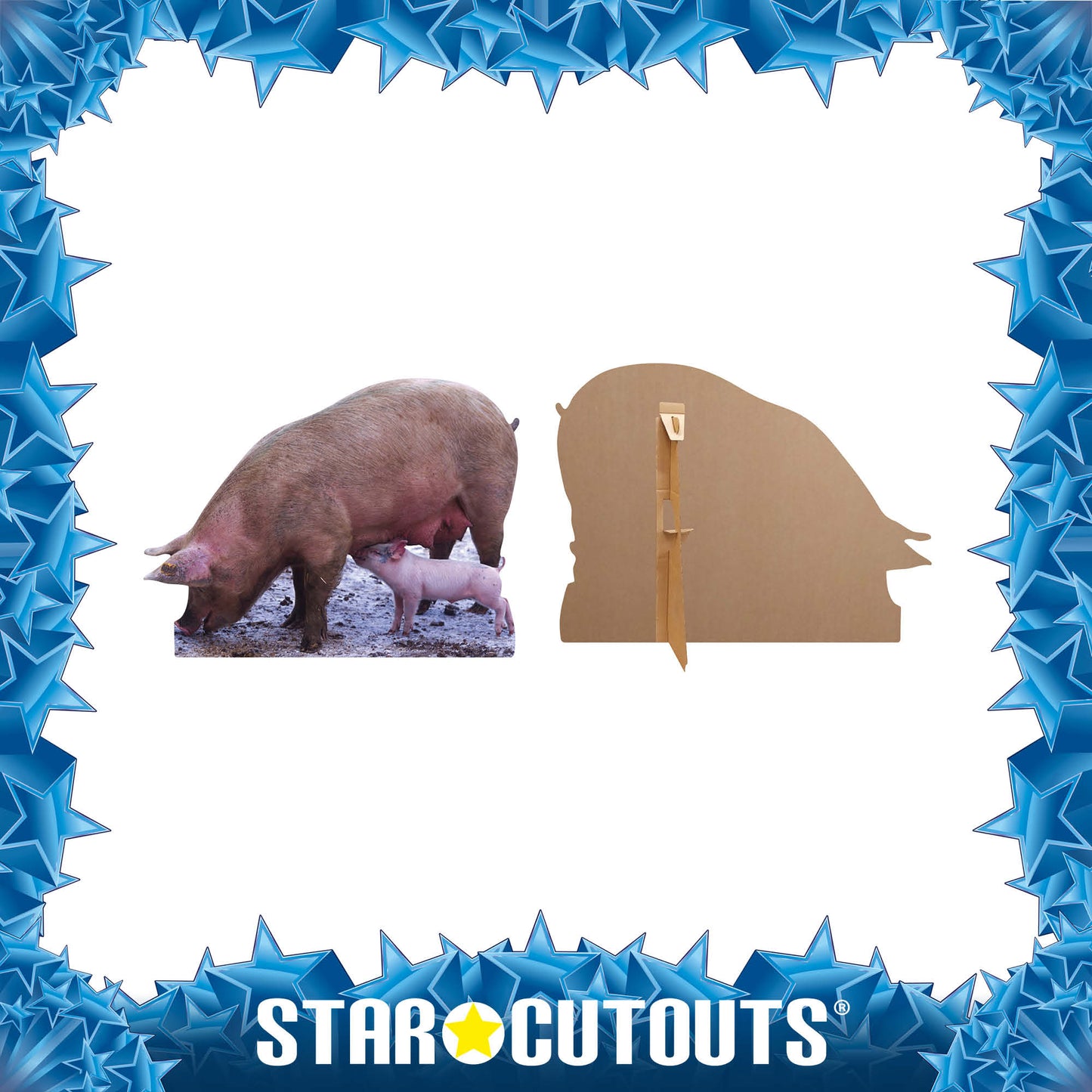 SC065 Pig and Piglet Cardboard Cut Out Height 87cm