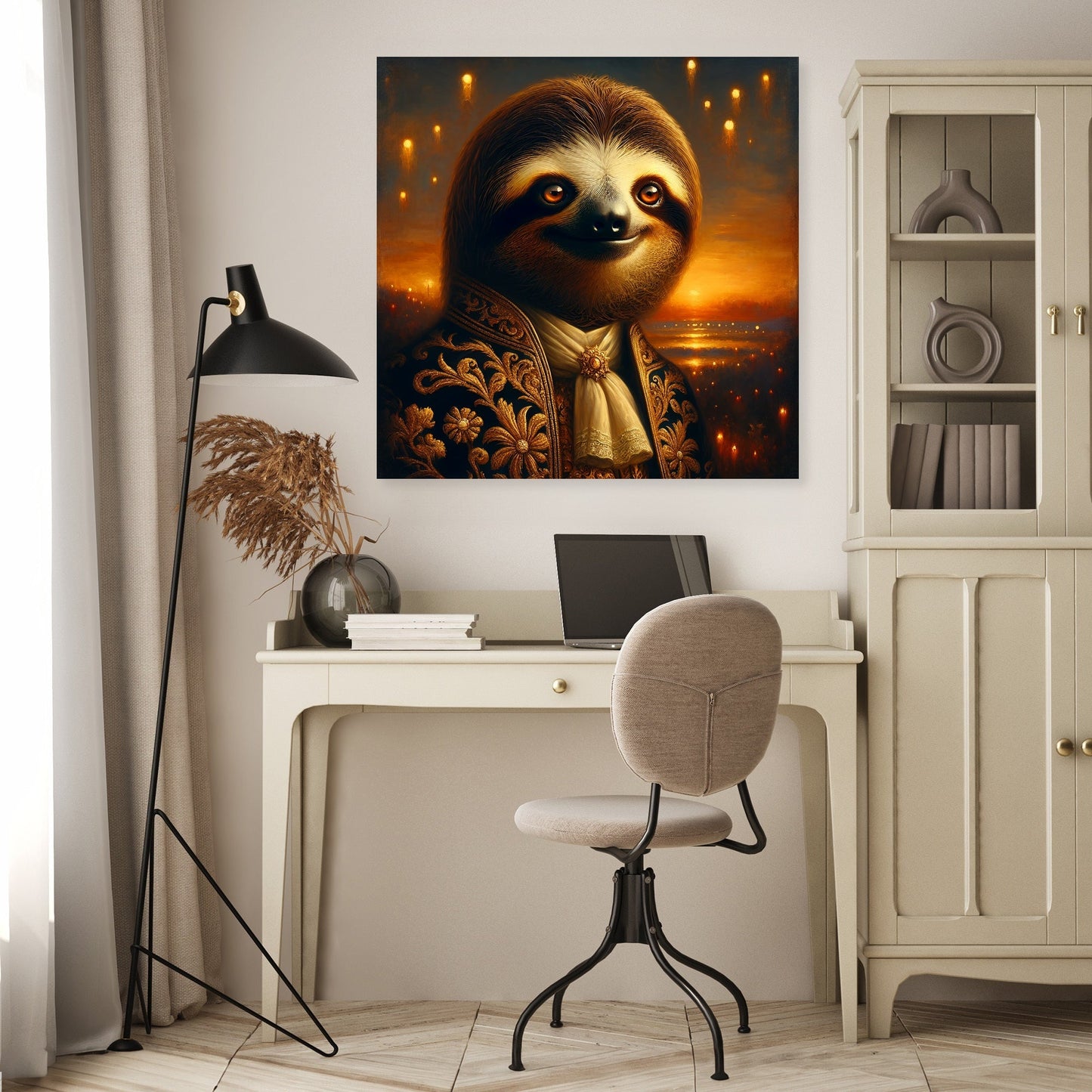 Regal Dusk Sloth Canvas