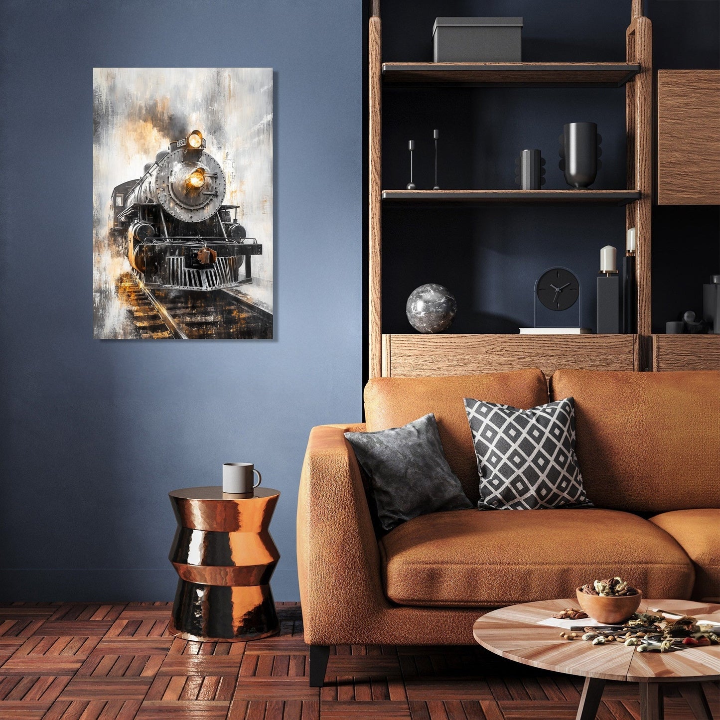 Golden Gleam Locomotive Canvas