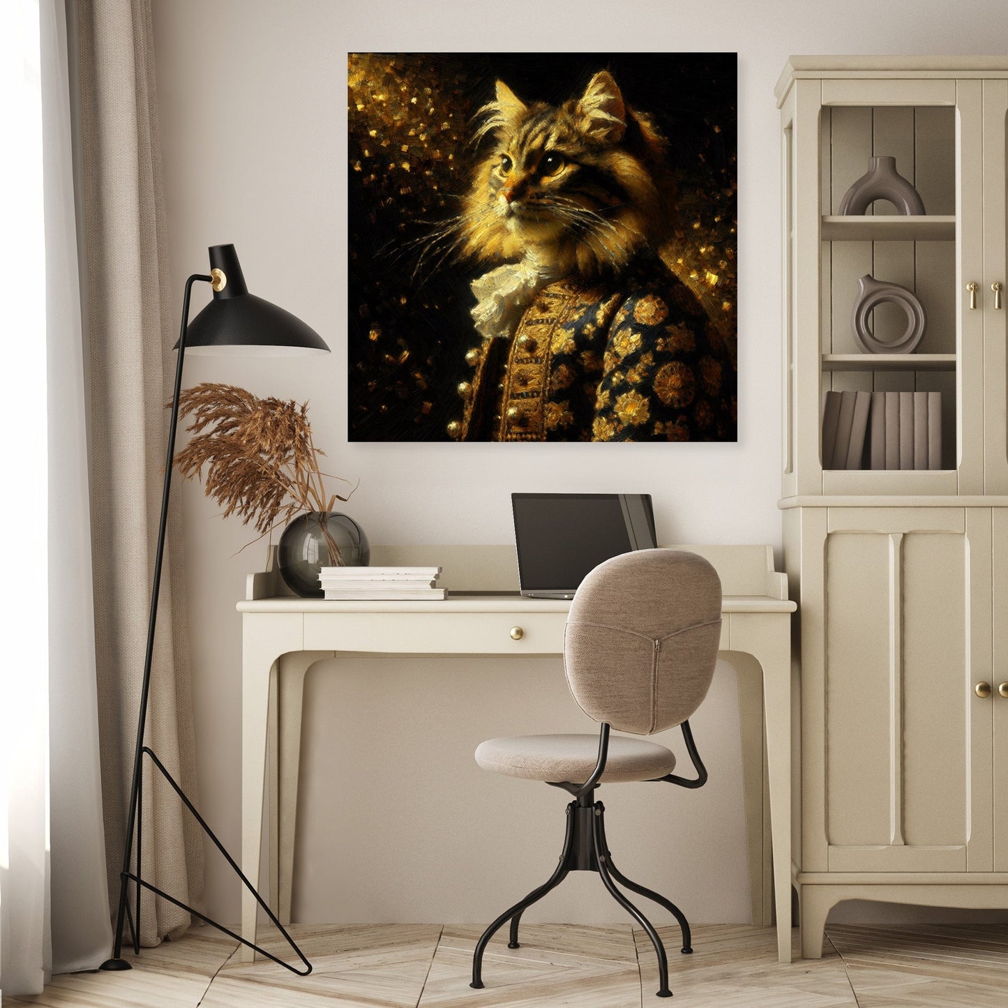Royal Feline Noir Canvas