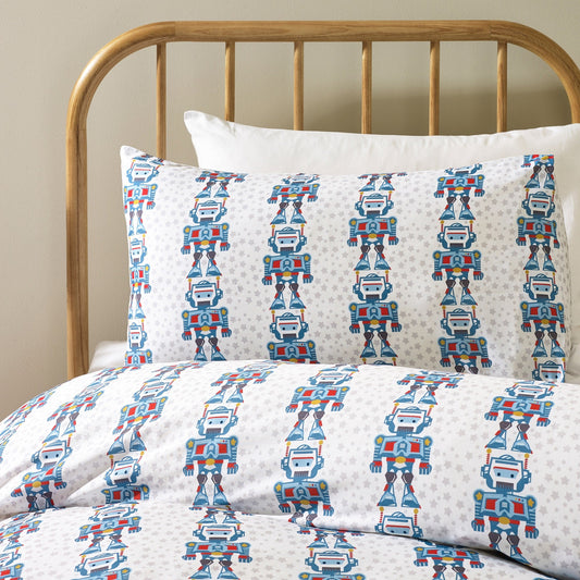 Robot Organic Cotton Duvet Cover & Pillowcase