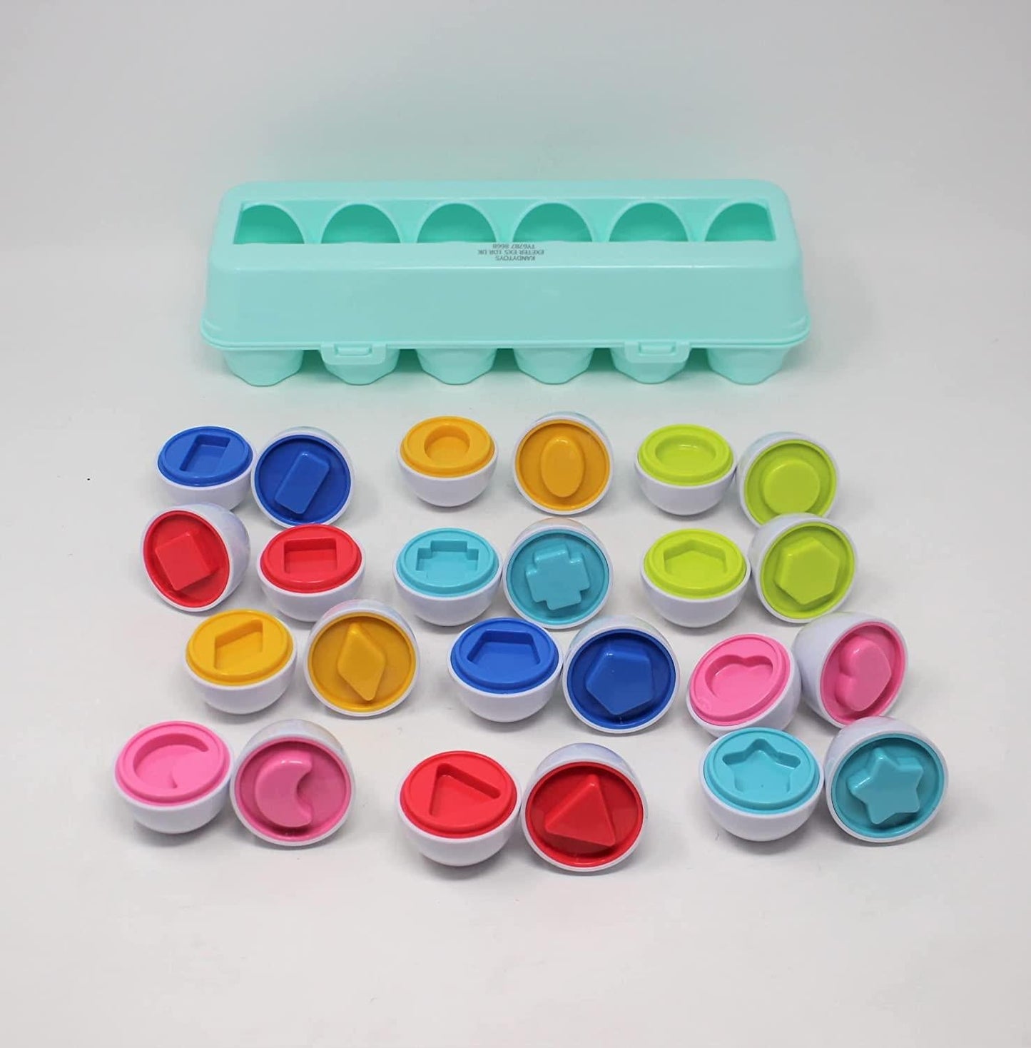 12 Shape Sorter Matching Egg Set Early Development Sensory Toy