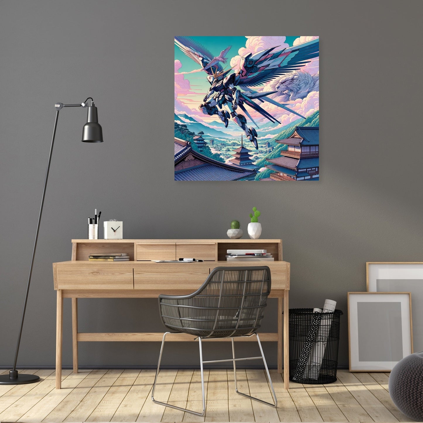 Skybound Mecha Warrior Canvas