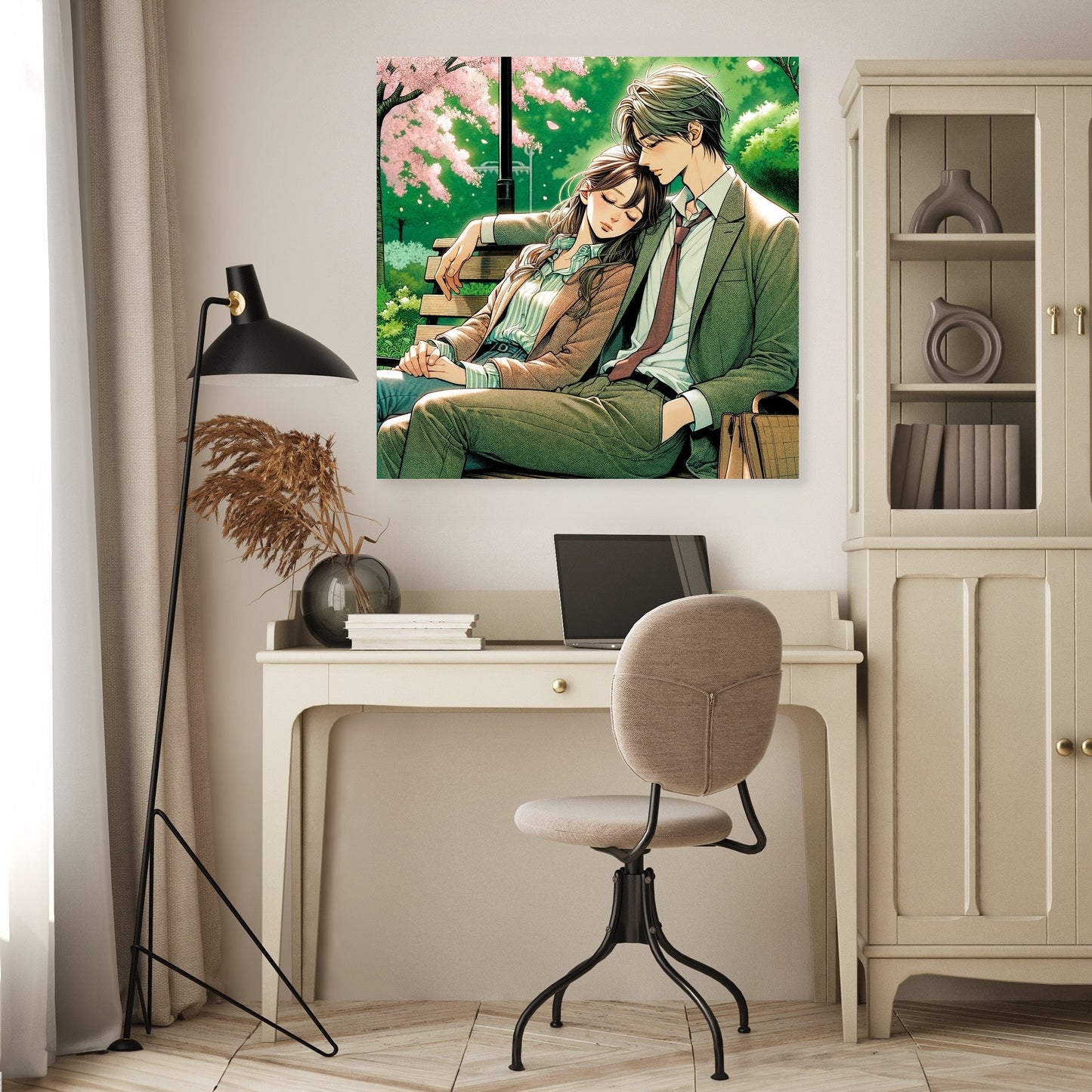 Cherry Blossom Embrace Canvas