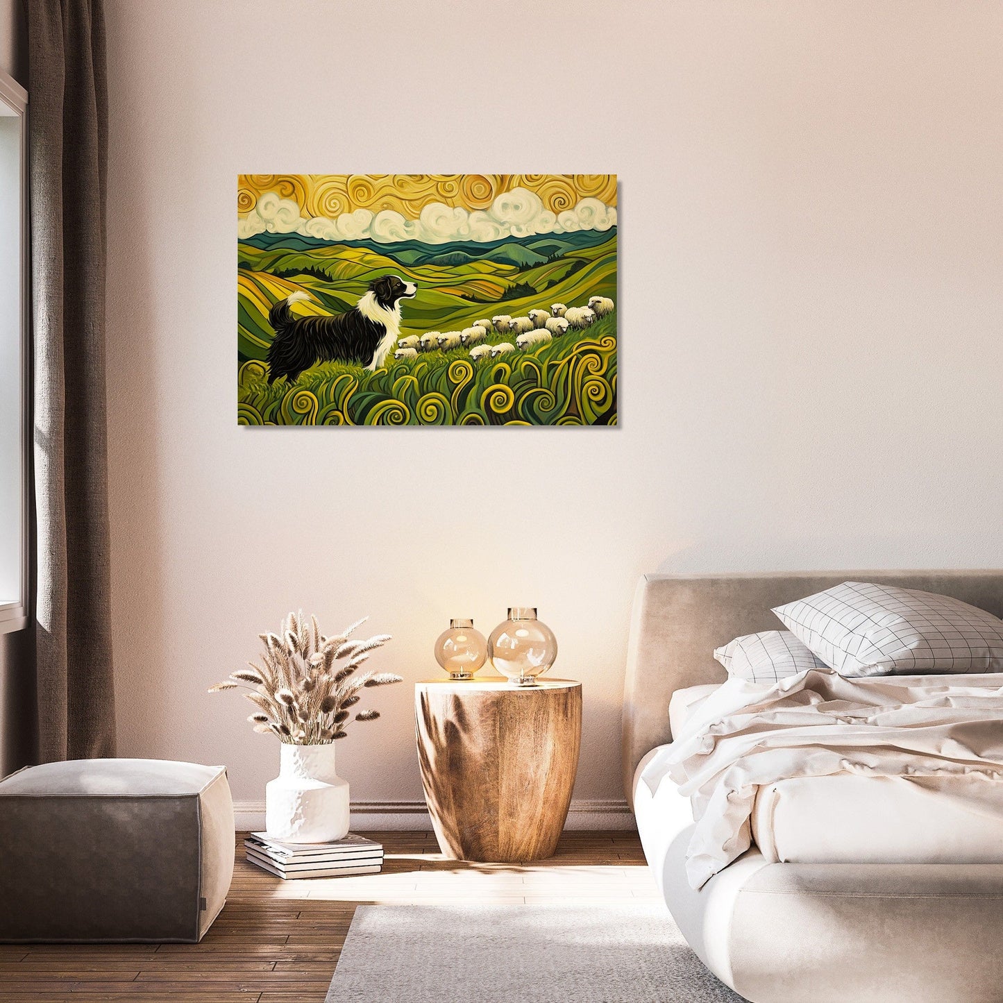 Energetic Border Collie Canvas