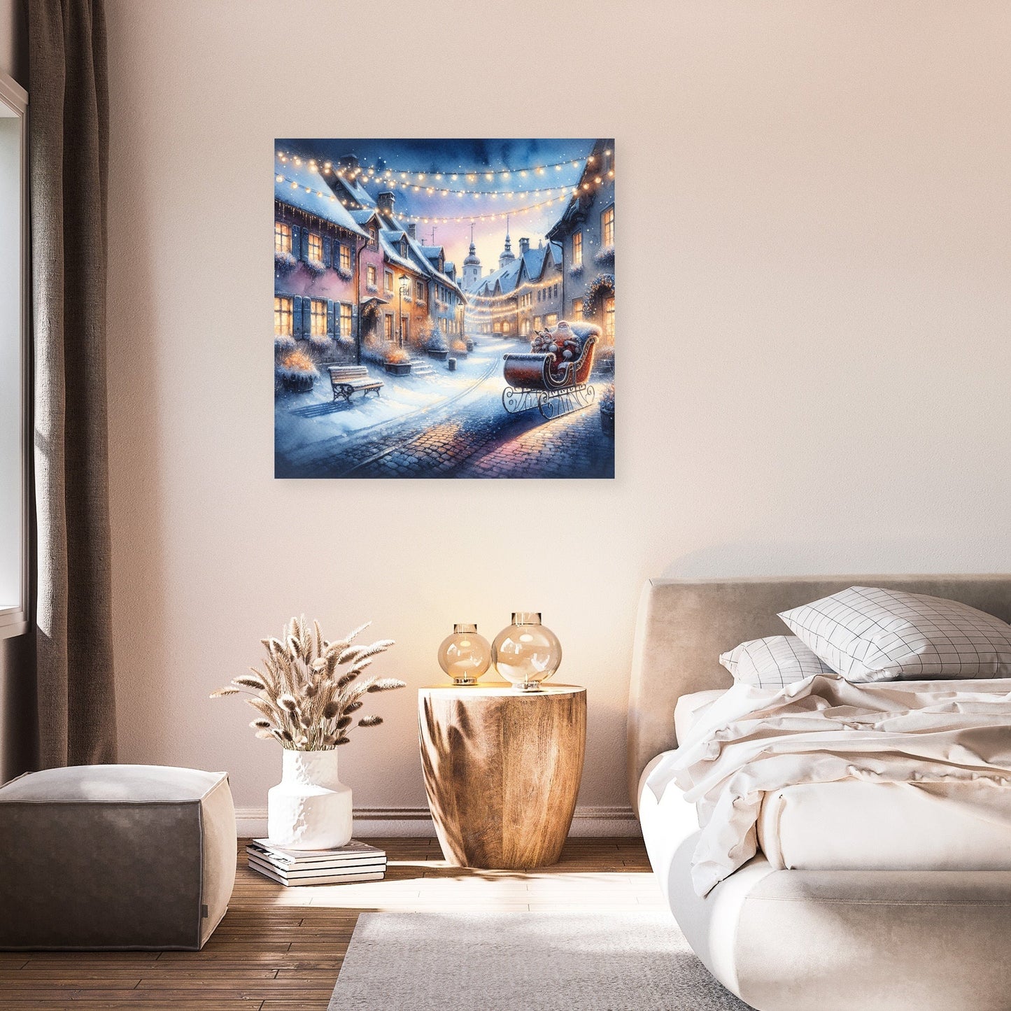 Melancholic Winter's Reflection Canvas