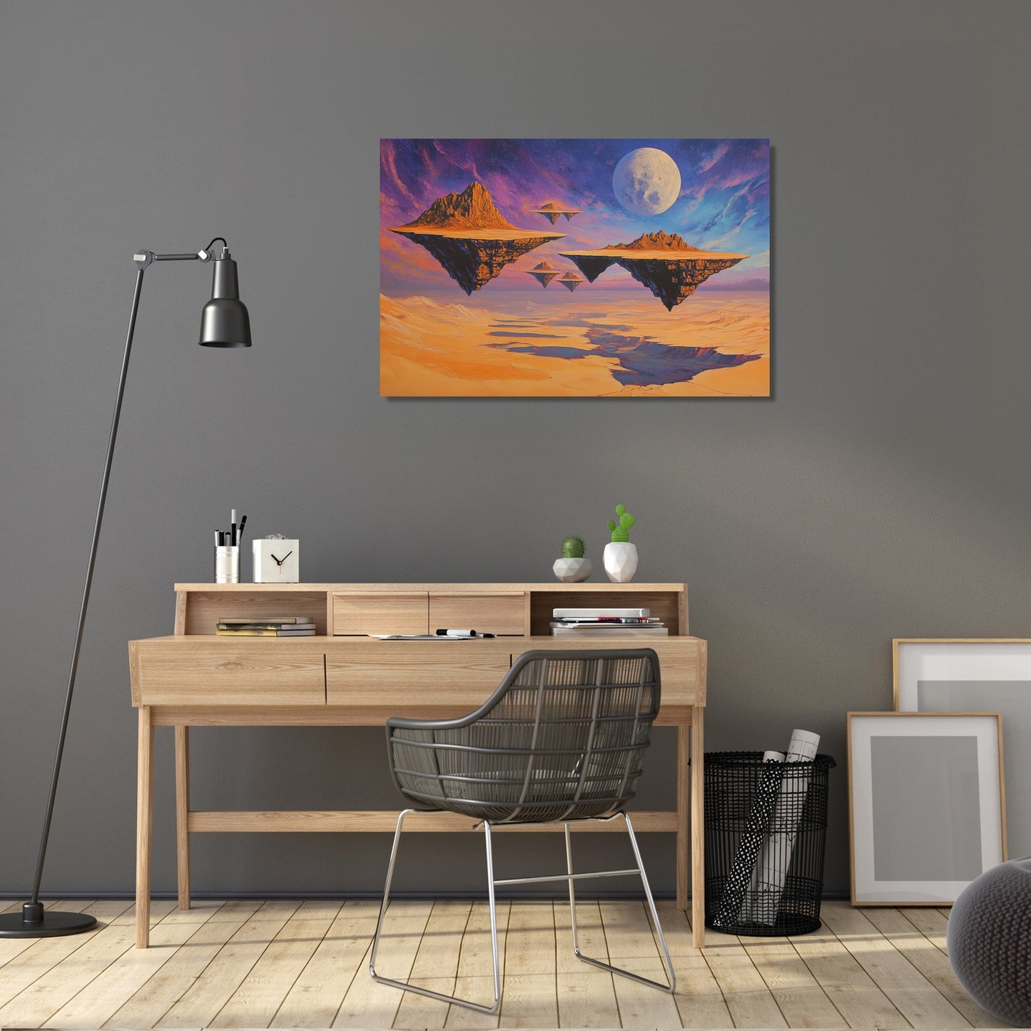 Floating Desert Moon Canvas