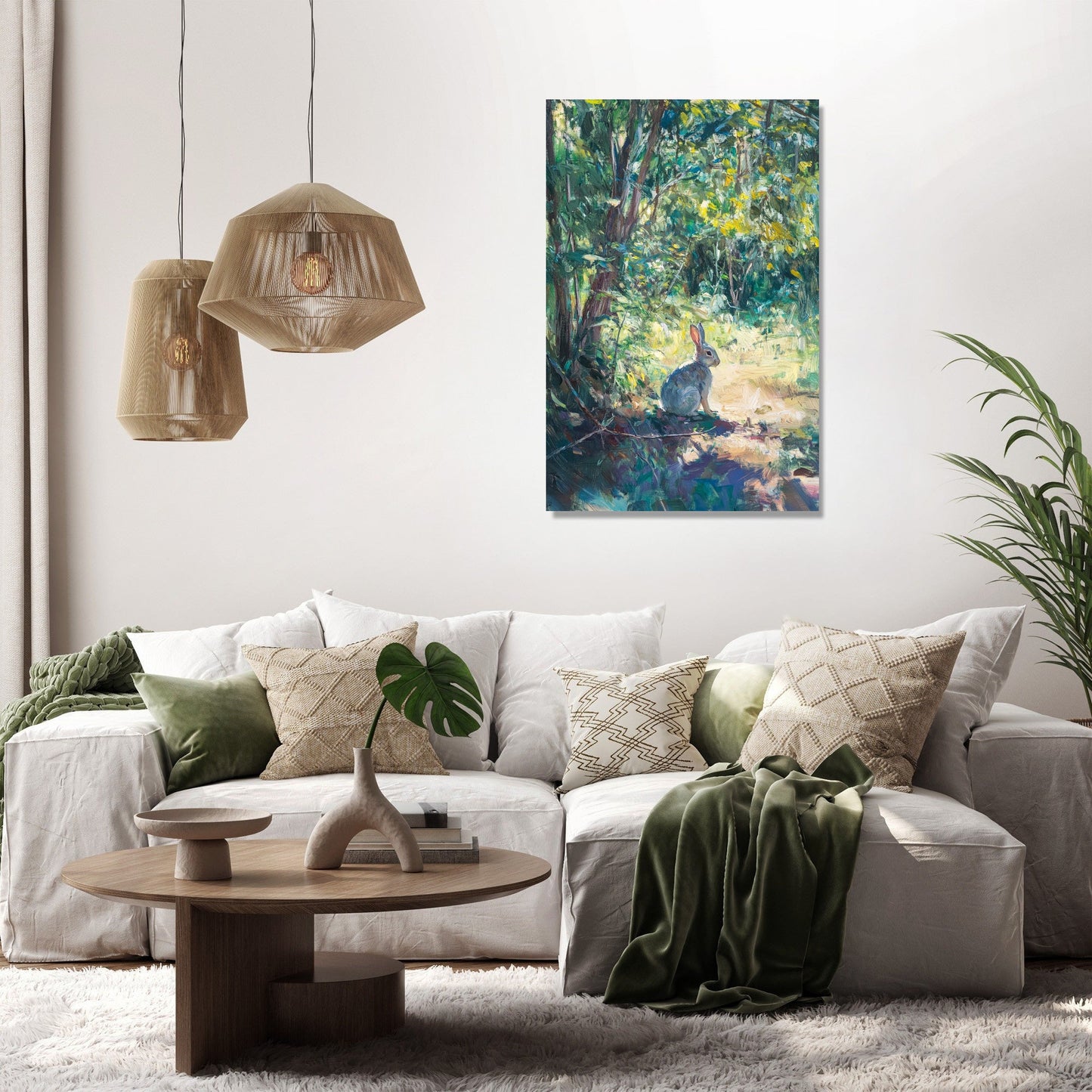 Rabbit's Grazing Canvas