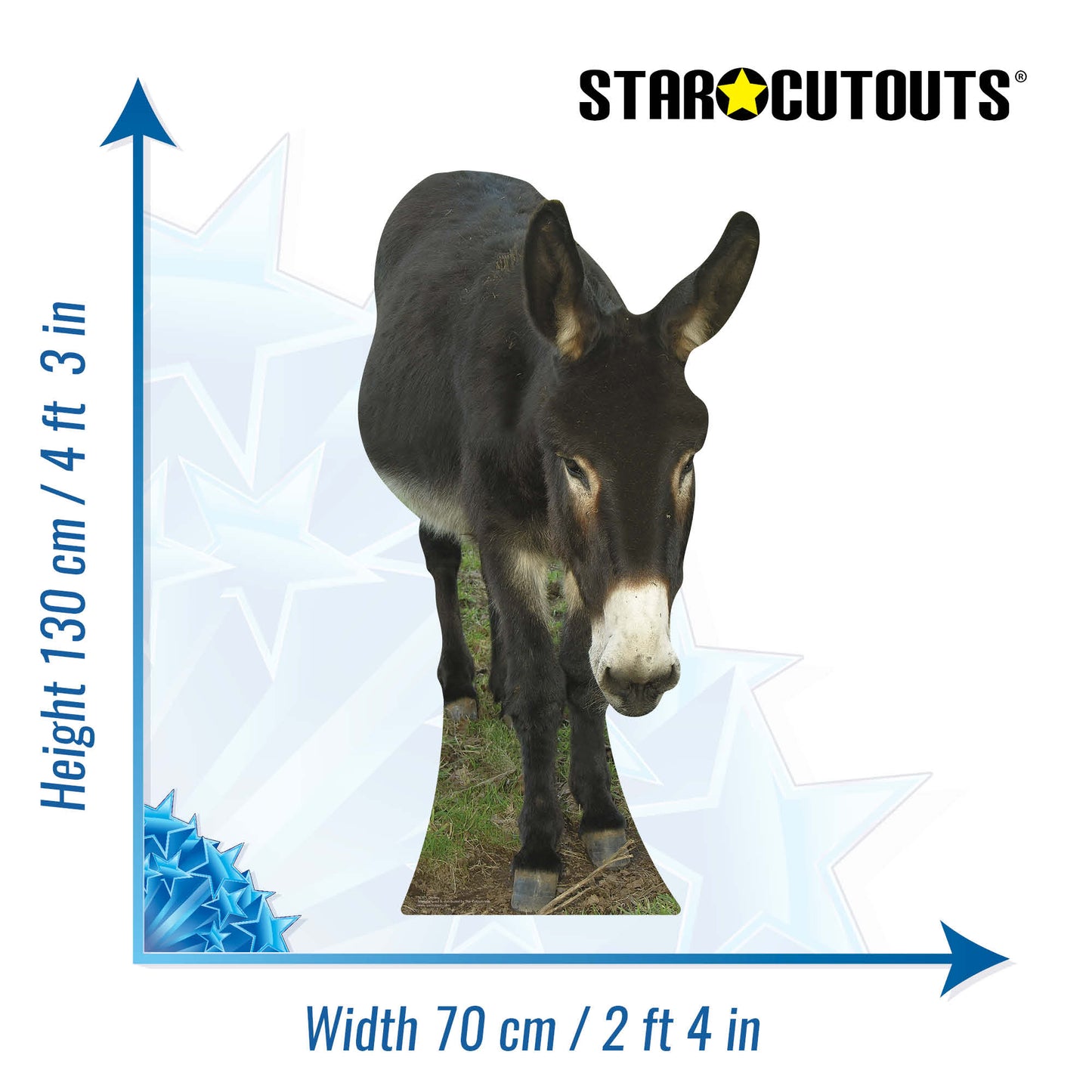 SC071 Donkey Cardboard Cut Out Height 130cm