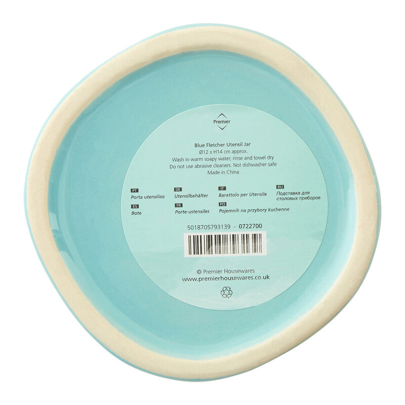 Fletcher Blue Utensil Jar