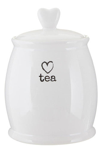 Charm White Dolomite Tea Canister