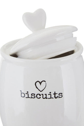Charm White Dolomite Biscuit Canister