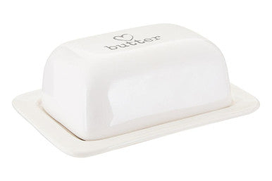 White Ceramic Butter Dish | Charm
