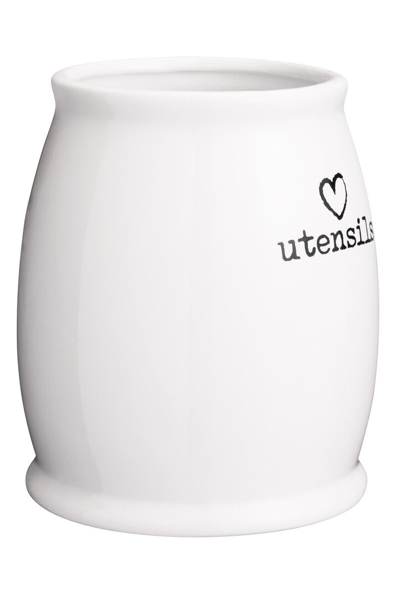 Charm White Ceramic Utensil Holder