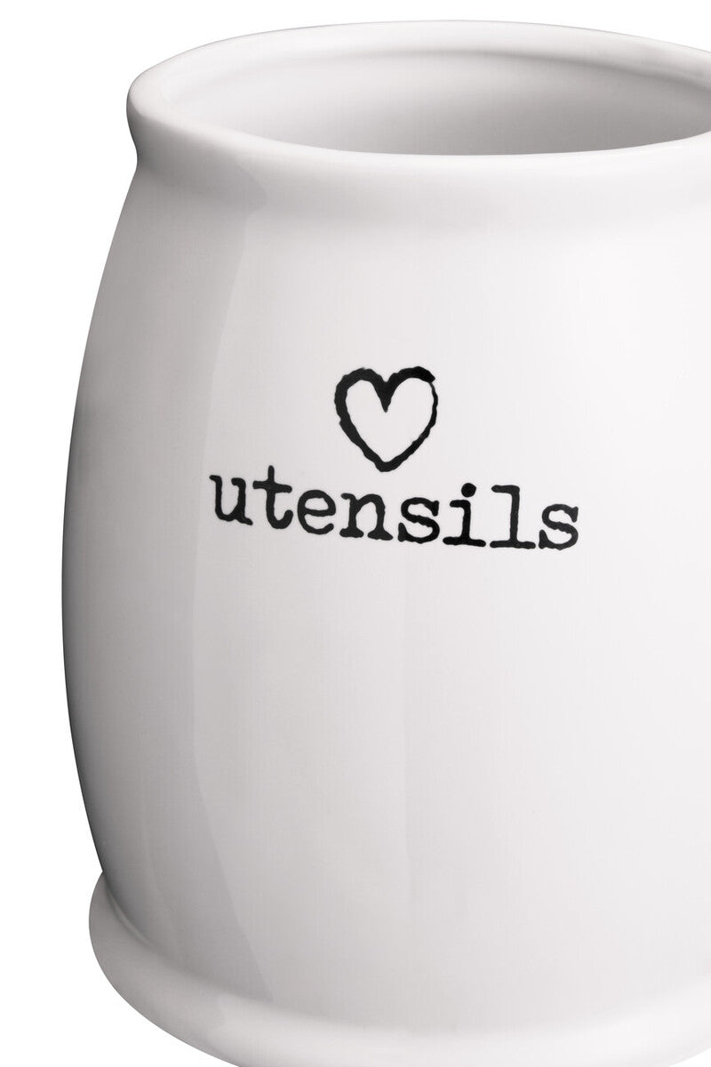 Charm White Ceramic Utensil Holder