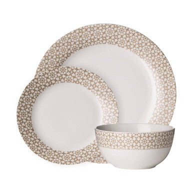 Avie Casablanca 12 Piece Natural Dinner Set