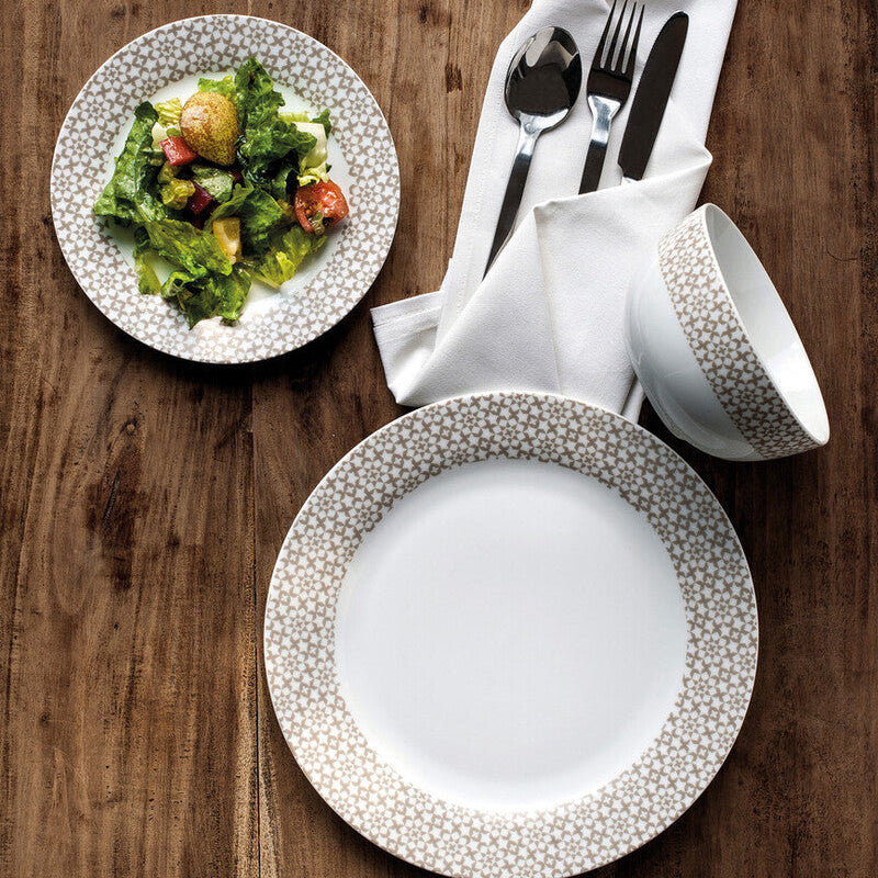 Avie Casablanca 12 Piece  Natural Dinner Set Mob