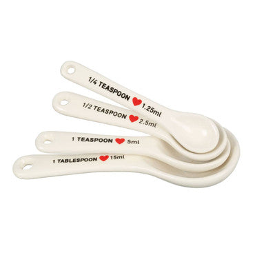 Set of 4 Heart Design Measuring Spoons