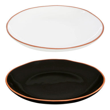 Calisto Terracotta White Glazed Dinner Plate