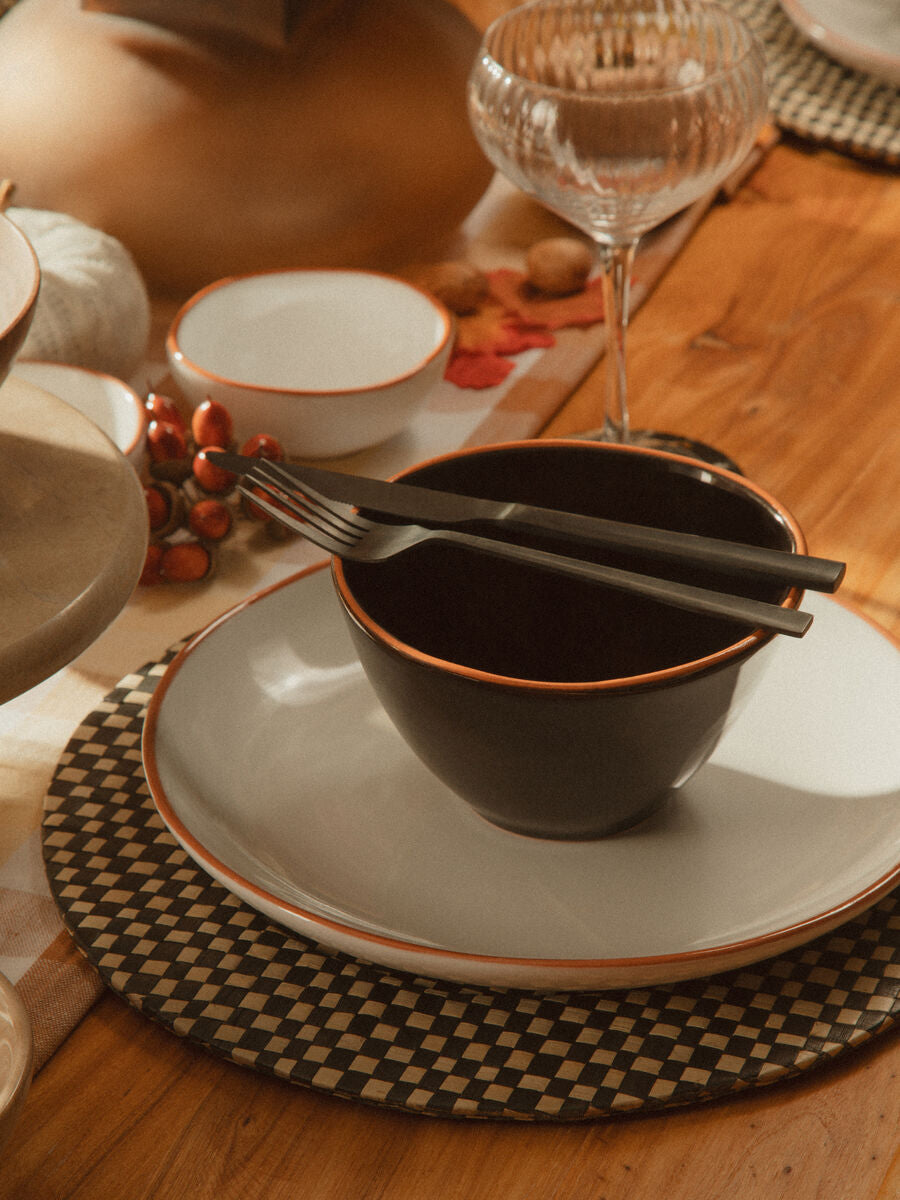 Terracotta White Glazed Dinner Plate | Calisto