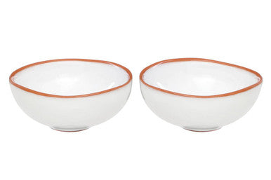 Terracotta Set of 2 White Glazed Mini Bowls | Calisto