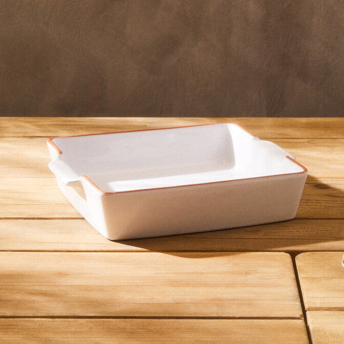 Calisto Terracotta White Glazed Oven To Table Dish
