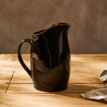 Calisto Terracotta Black Glazed Pitcher