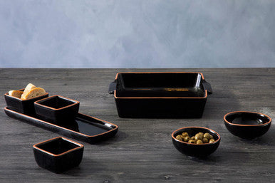 Calisto Terracotta Black Glazed Oven To Table Dish