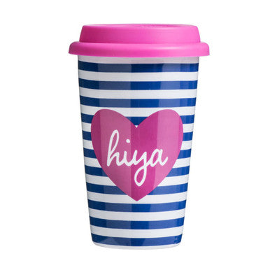 Taza Hiya Ceramic Reusable Mug with Silicone Lid