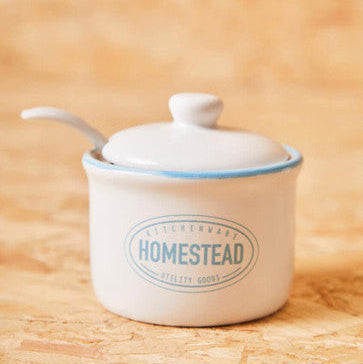 Sugar Pot with Lid and Spoon | Homestead