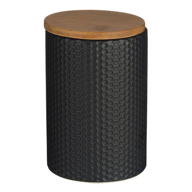 Geome 750ml Black Canister with Bamboo Lid