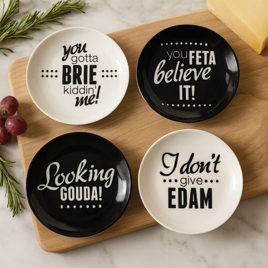 Pun And Games Set Of Four Cheese Plates