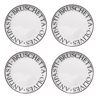 Set of Four Antipasti Plates | Noir