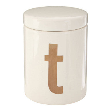 White and Gold Tea Canister | Mono