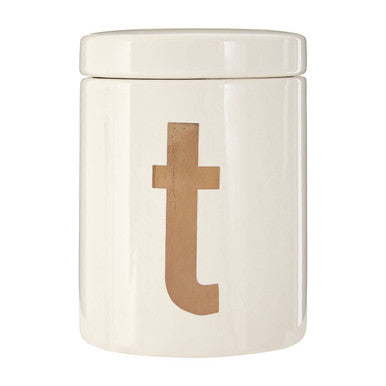 White and Gold Tea Canister | Mono