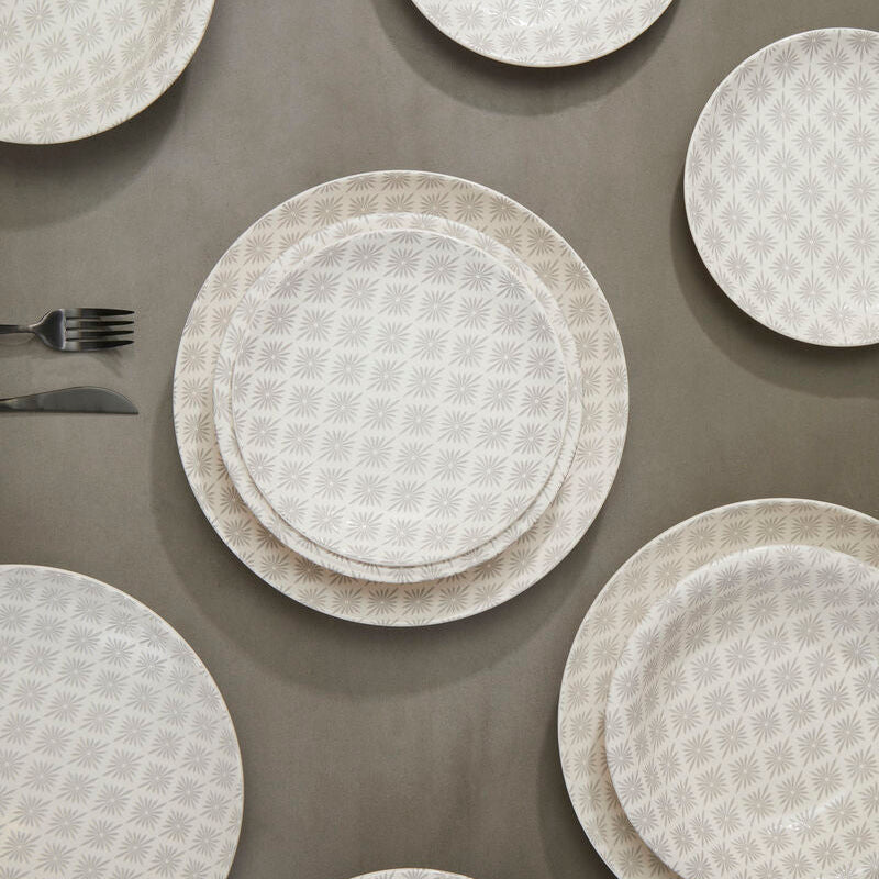 Maya Grey And White 12 Pc Dinner Set