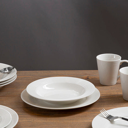Livorno 16 Pc Ribbed Dinner Set