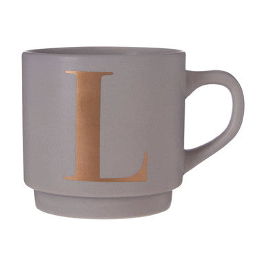 Signet Grey Monogram Mug L
