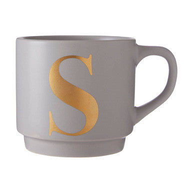 Signet Grey Monogram Mug S