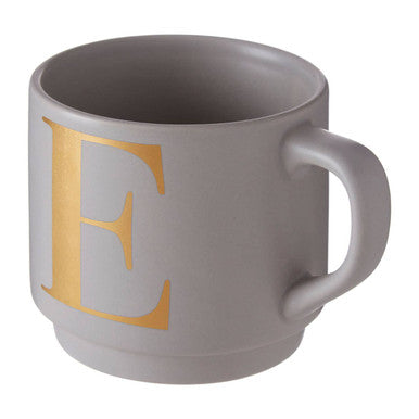 Signet Grey Monogram Mug, E